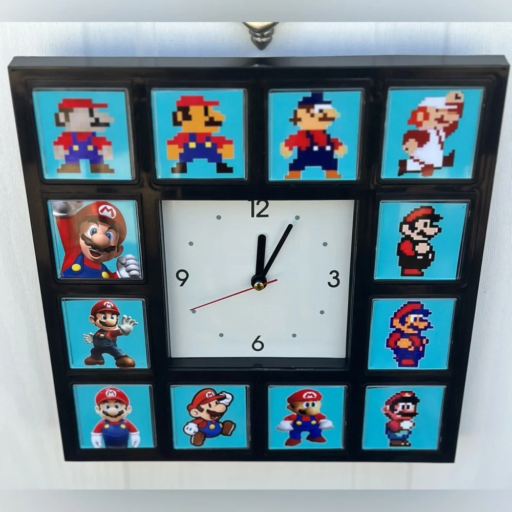 Nintendo Super Mario Brothers Throughout The Years Wall Clock